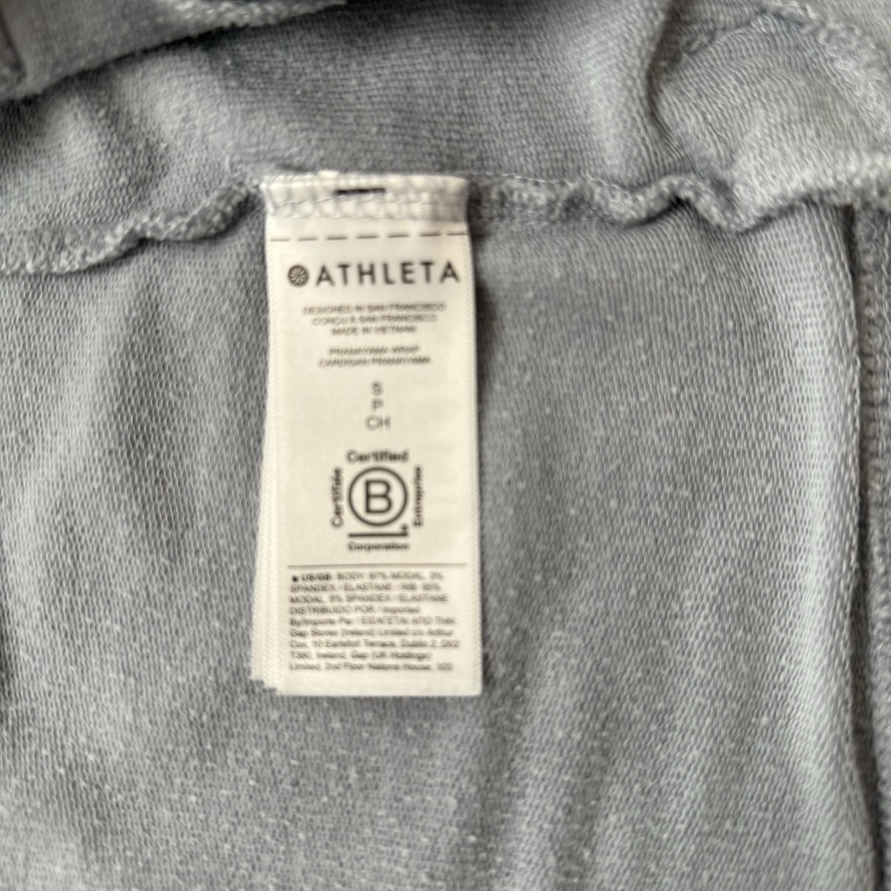Athleta Womens Gray Heather Long Sleeve Open Front Cardigan Sweater Small - Picture 13 of 13